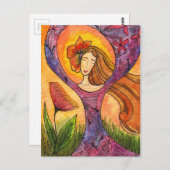 Frauenmorgendmedikationskarte Postkarte (Vorne/Hinten)