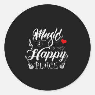 Frauenmusik ist mein glücklicher Ort Motivationssp Runder Aufkleber