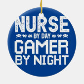 Frauennacht bei Day Gamer by Night Keramik Ornament (Hinten)