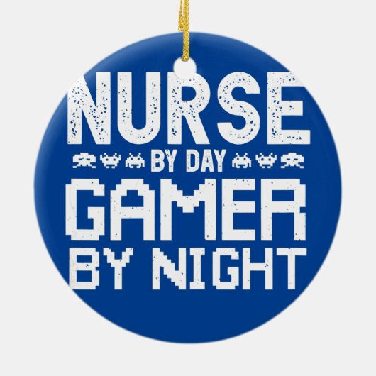 Frauennacht bei Day Gamer by Night Keramik Ornament (Hinten)