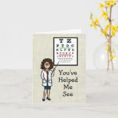 Frauenoptometrikerin Danke Karte (Gelbe Blume)