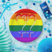 Frauenpaarstypsymbole Regenbogenfarben Pappteller (Party)