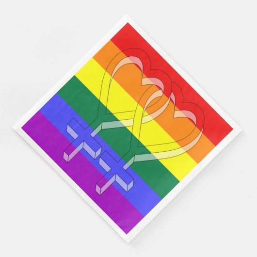 Frauenpaarstypsymbole Regenbogenfarben Serviette (Ecke)