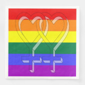 Frauenpaarstypsymbole Regenbogenfarben Serviette (Vorderseite)