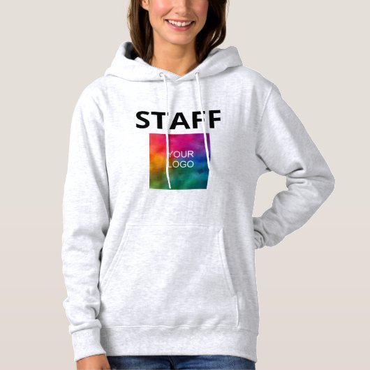 Frauenpersonal Ash Gray Hoodies Memberlogo hier (Vorderseite)