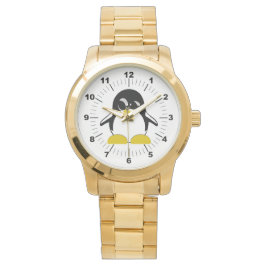 Frauenpinguin Oversized Gold Bracelet Watch Armbanduhr