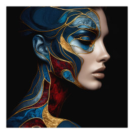 Frauenportrait in Abstrakt Fotodruck