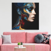 Frauenportrait in Abstrakt Leinwanddruck (Insitu (Wohnzimmer))