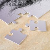 Frauenportrait Moths Violet lila surreal art Puzzle (Seite)