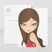 Frauenportrait Postkarte (Vorne/Hinten)