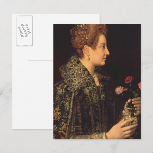 Frauenportrait Postkarte (Vorne/Hinten)