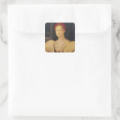 Frauenportrait Quadratischer Aufkleber (Tasche)
