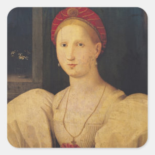 Frauenportrait Quadratischer Aufkleber