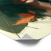 Frauenportrait, Tropische Blätter Mauer Kunstposte Poster (Ecke)