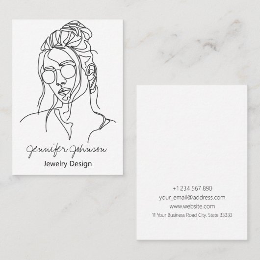 Frauenportrait Visitenkarte (Vorne/Hinten)