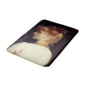 Frauenportrait von hinten (von Frederic Leighton) Badematte (Schrägansicht)