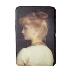Frauenportrait von hinten (von Frederic Leighton) Badematte