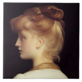 Frauenportrait von hinten (von Frederic Leighton) Fliese (Vorderseite)