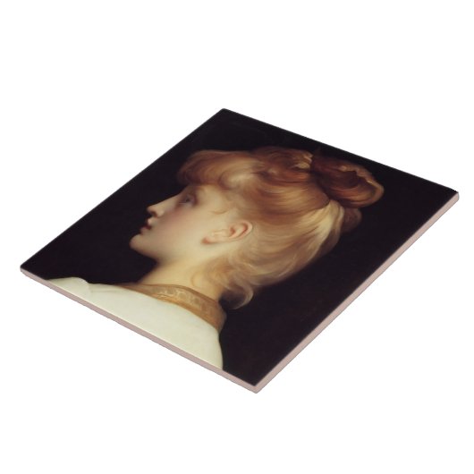 Frauenportrait von hinten (von Frederic Leighton) Fliese (Seite)