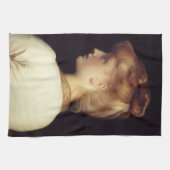 Frauenportrait von hinten (von Frederic Leighton) Geschirrtuch (Horizontal)