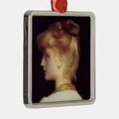 Frauenportrait von hinten (von Frederic Leighton) Ornament Aus Metall (Rechts)