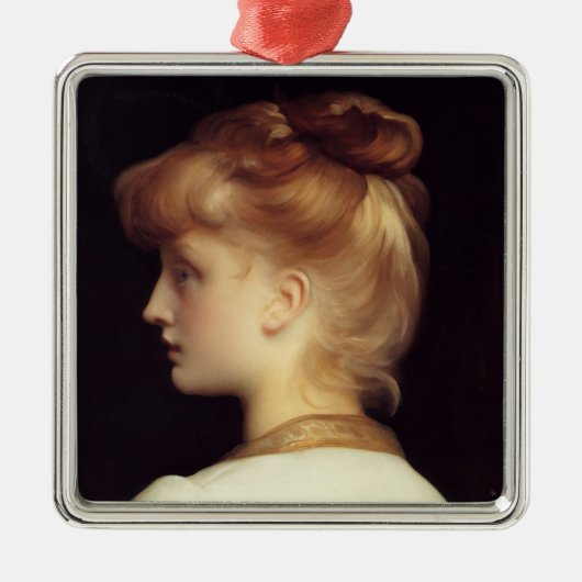 Frauenportrait von hinten (von Frederic Leighton) Ornament Aus Metall (Vorne)