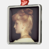 Frauenportrait von hinten (von Frederic Leighton) Ornament Aus Metall (Links)