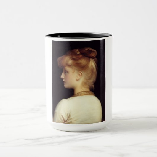 Frauenportrait von hinten (von Frederic Leighton) Tasse (Zentrum)