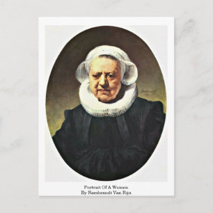 Frauenportrait von Rembrandt Van Rijn Postkarte