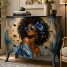 Frauenporträt Blaues Blumen-Glamour