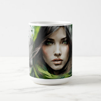 Frauenporträt Kaffeetasse