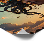 Frauenporträt mit Blume Poster (Ecke)