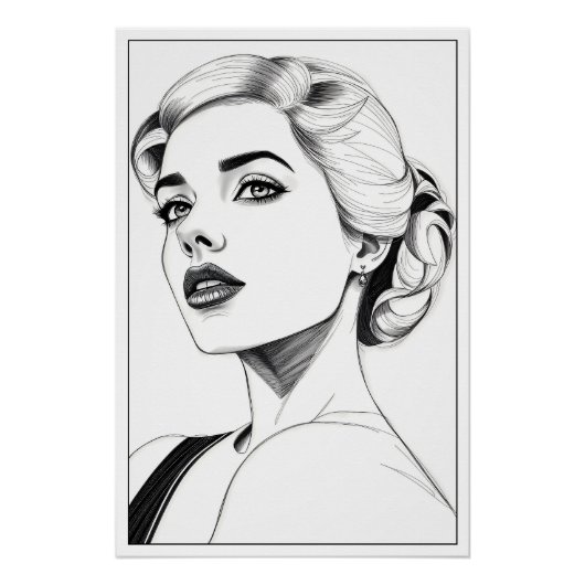 Frauenporträt Poster (Vorderseite)