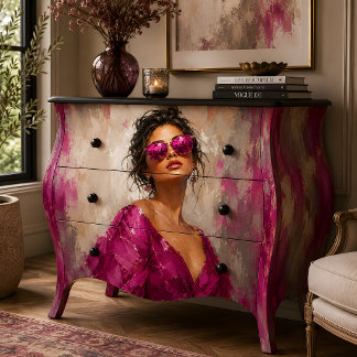Frauenporträt rosa Sonnenbrille Glamour Seidenpapier