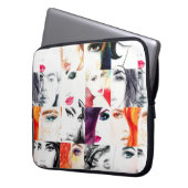 Frauenporträtmuster Laptopschutzhülle (Vorderseite Links)