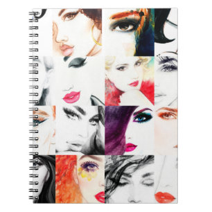 Frauenporträtmuster Notizblock