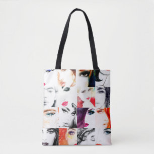 Frauenporträtmuster Tasche
