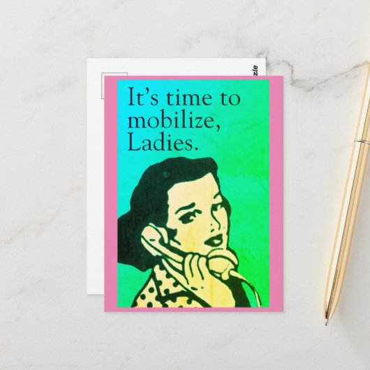 Frauenpostkarte im Vintagen Stil Postkarte (Vorderseite/Rückseite Beispiel)