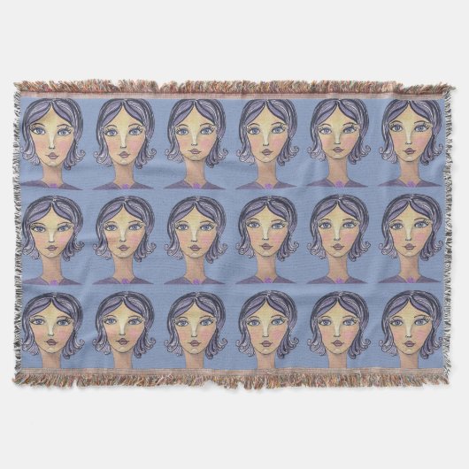 Frauenpower-Gesicht-Fliesblanket Decke (Vorderseite)