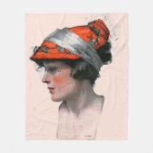 Frauenprofil Fleecedecke (Vorderseite)