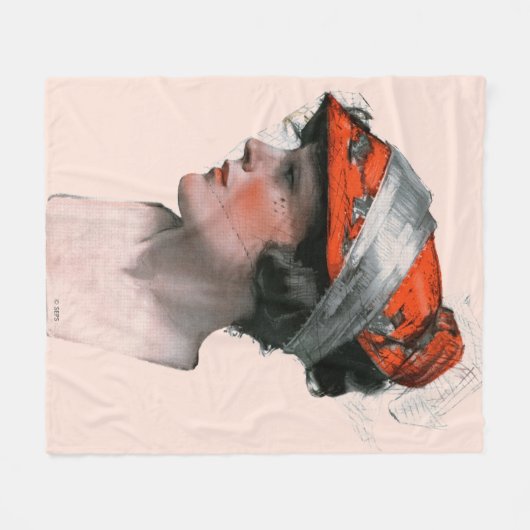 Frauenprofil Fleecedecke (Vorderseite (Horizontal))