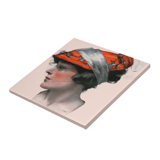 Frauenprofil Fliese (Seite)