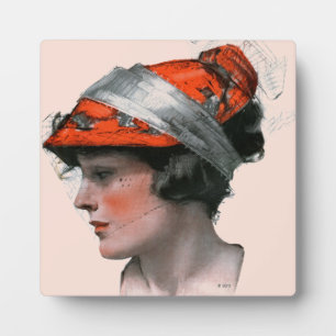 Frauenprofil Fotoplatte