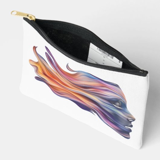 Frauenprofil in kosmischen Farben Kosmetische Tasc Zubehörtasche (Offen)