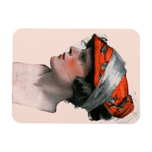 Frauenprofil Magnet (Horizontal)