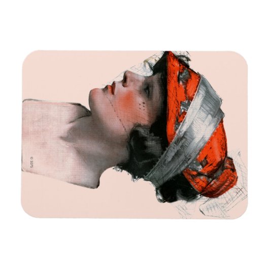 Frauenprofil Magnet (Horizontal)