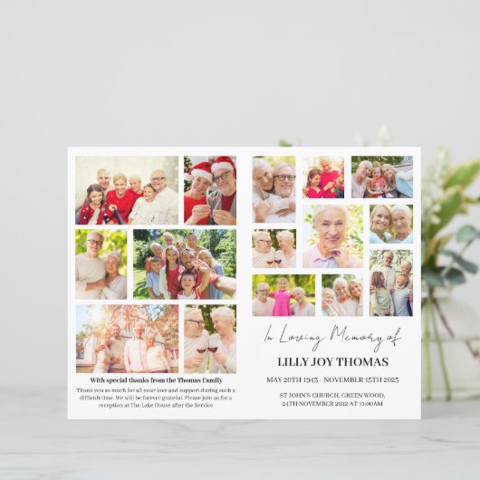 Frauenprogramm zur Beerdigung moderner Fotos (Stehend Vorderseite)