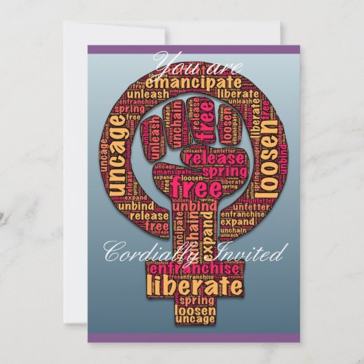 Frauenrechte Anheben Fist Thunder_Cove jede Farbe Einladung (Vorderseite)