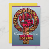 Frauenrechte Anheben Fist Thunder_Cove jede Farbe Einladung (Vorne/Hinten)