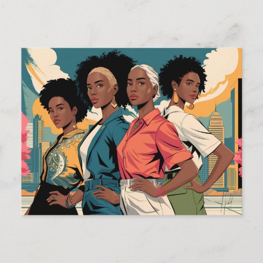 Frauenrechte in urbaner Mode Postkarte (Vorderseite)